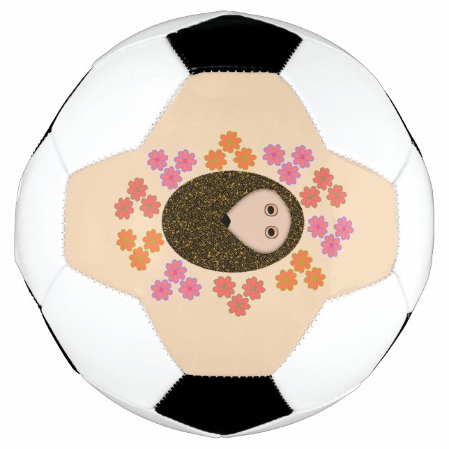 Ballon De Foot Hérisson et balle de soccer à fleurs (Devant)