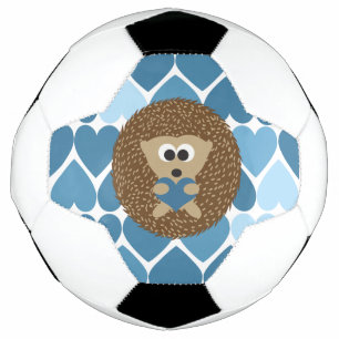 Ballon De Foot Hérisson et Coeurs Bleus