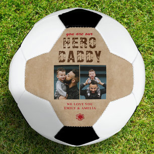 Ballon De Foot Héros rustique Daddy Père`s Day 2 Photo Collage