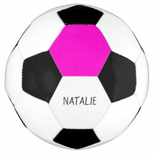 Ballon De Foot hexagone rose et votre nom