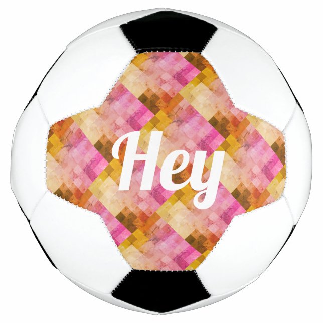 Ballon De Foot Hey Pink Watercolor Motif géométrique (Devant)