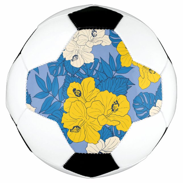 Ballon De Foot Hibiscus fleurs et feuilles (Devant)