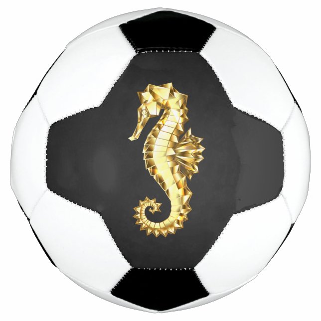 Ballon De Foot Hippocampe Polygonal Or (Devant)
