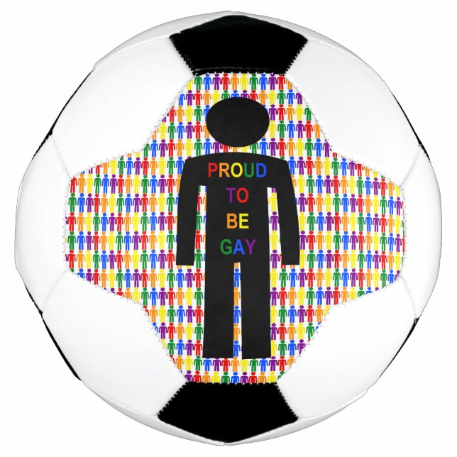 Ballon De Foot Hommes gays LGBTQ Silhouette et arc-en-ciel (Devant)