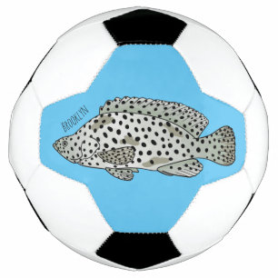 Ballon De Foot Humpback grouper fish cartoon illustration