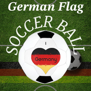 Ballon De Foot I Love Allemagne Grunge Heart Flag Design