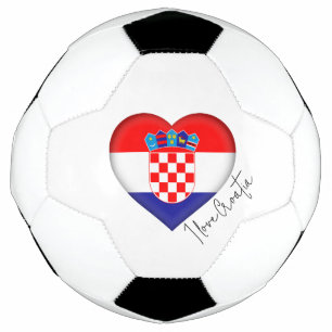 Ballon De Foot I Love Croatie Drapeau Couleurs Coeur Soccer Ball
