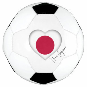 Ballon De Foot I Love Japon Drapeau Couleurs Coeur Soccer Ball