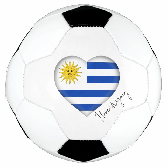Ballon De Foot I Love Uruguay Drapeau Couleurs Coeur Soccer Ball (Devant)