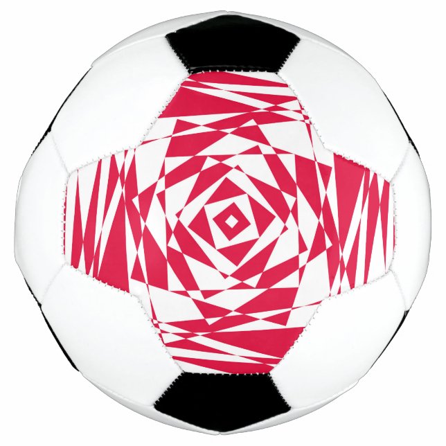 Ballon De Foot Illusion abstraite rouge blanc (Devant)