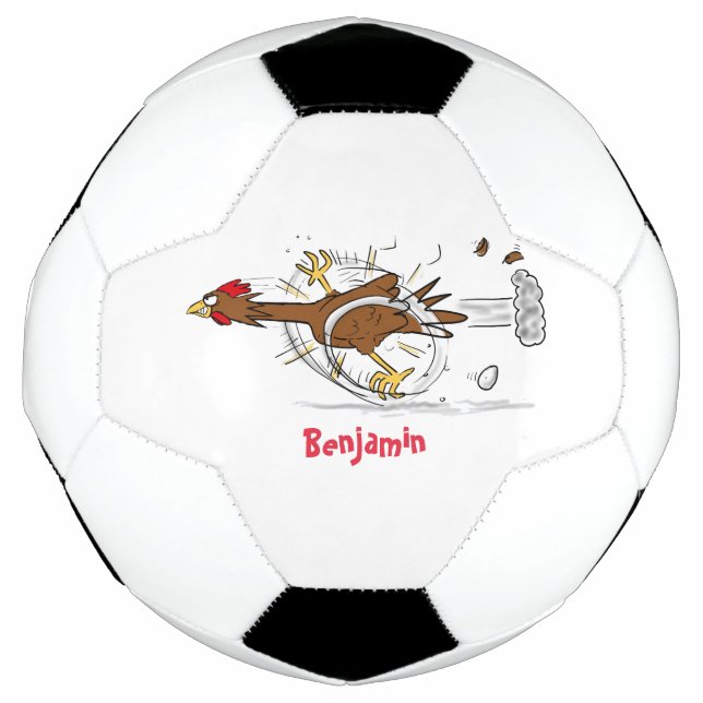 Ballon De Foot Illustration amusante de poulet cool (Devant)