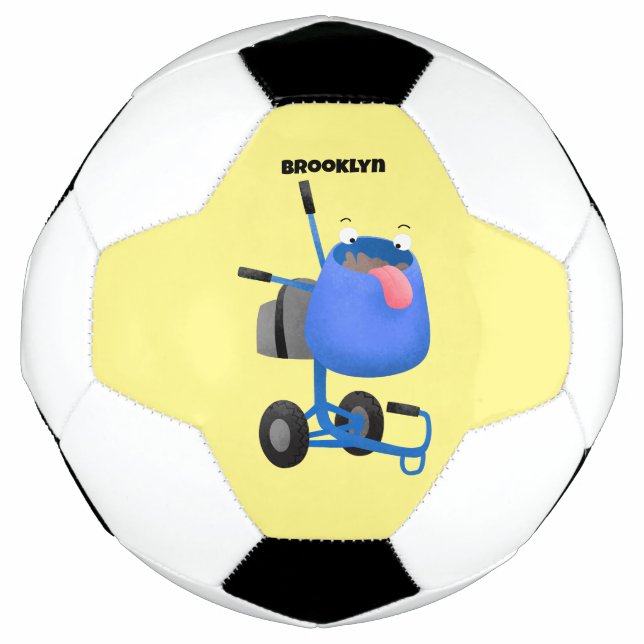 Ballon De Foot Illustration amusante du mélangeur de ciment bleu (Devant)