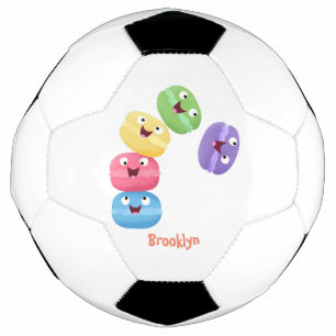 Ballon De Foot Illustration de caricature de macarons marrant mig