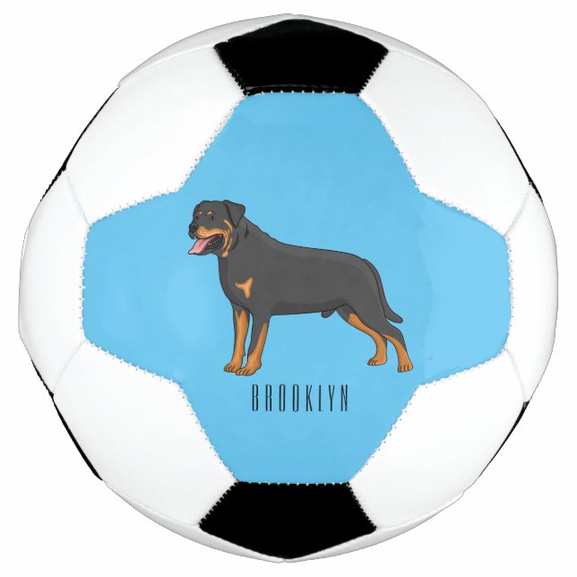 Ballon De Foot Illustration de chien Rottweiler (Devant)
