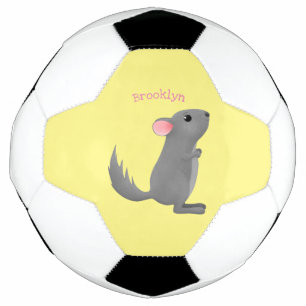 Ballon De Foot Illustration de chinchilla gris mignon