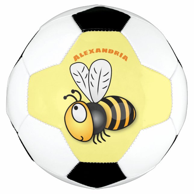 Ballon De Foot Illustration de dessin animé d'abeilles joyeux (Devant)