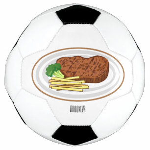 Ballon De Foot Illustration de dessin de steak