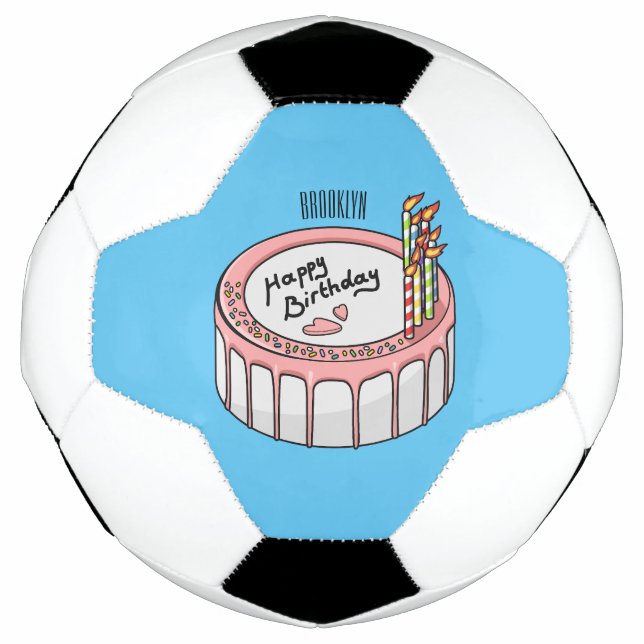 Ballon De Foot Illustration de gâteau d'anniversaire (Devant)