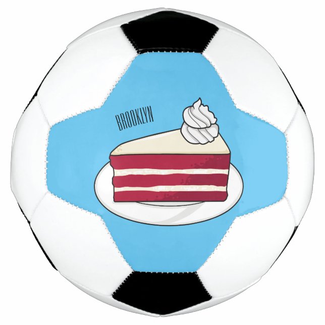 Ballon De Foot Illustration de gâteau en velours rouge (Devant)