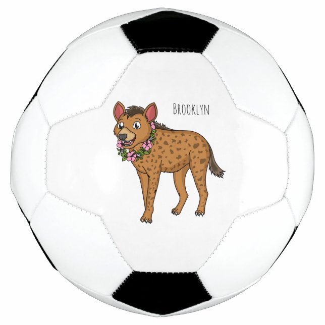 Ballon De Foot Illustration de Hyena et de fleurs (Devant)