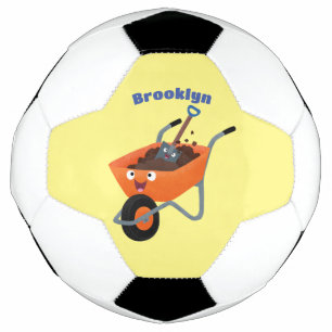 Ballon De Foot Illustration de la brouette en brouette orange trè