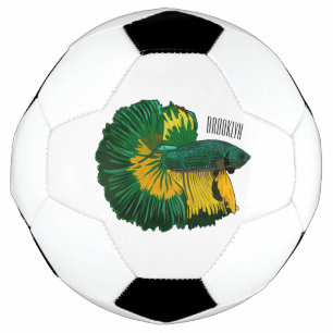 Ballon De Foot Illustration de la caricature de poisson de combat