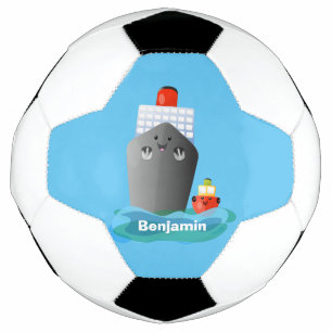 Ballon De Foot Illustration de la caricature de remorqueur de paq