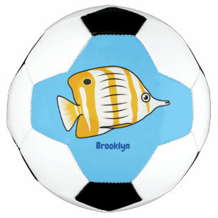 Ballon De Foot Illustration de la caricature du poisson papillon 