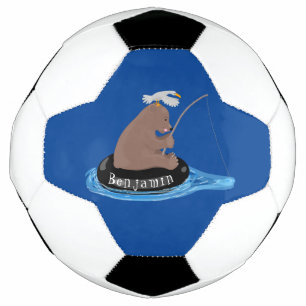 Ballon De Foot Illustration de la pêche de l'ourson mou