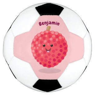Ballon De Foot Illustration de litchee rose mignon