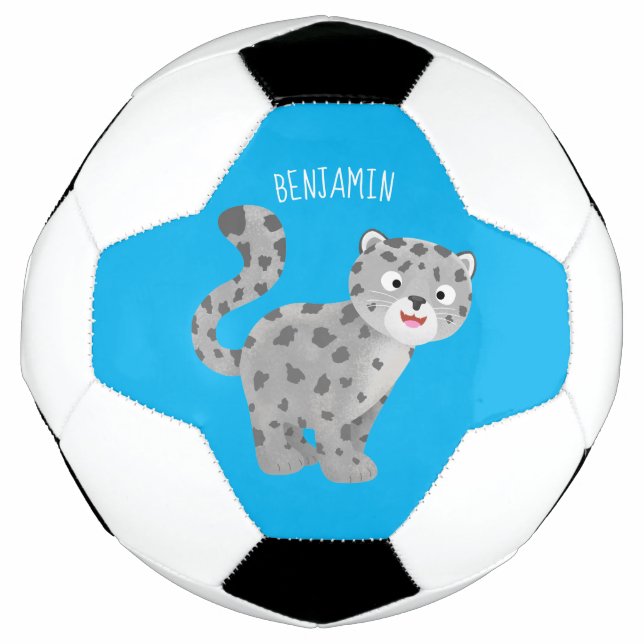 Ballon De Foot Illustration de mignon léopard des neiges (Devant)
