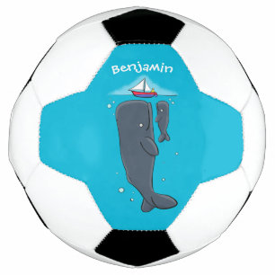 Ballon De Foot Illustration de mignons baleines et voiliers
