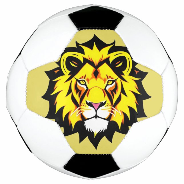 Ballon De Foot Illustration de tête de lion avec détails complexe (Devant)