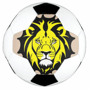 Ballon De Foot Illustration de tête de lion de dessin animé gras