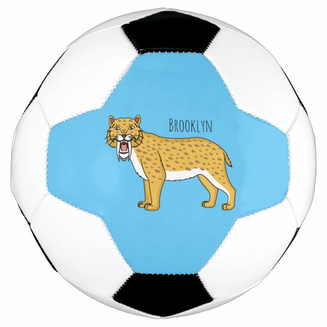 Ballon De Foot Illustration de tigre à dents de sabre (Devant)