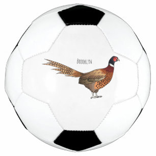 Ballon De Foot Illustration d'oiseau faisan à cou circulaire