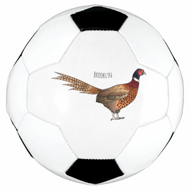 Ballon De Foot Illustration d'oiseau faisan à cou circulaire (Devant)