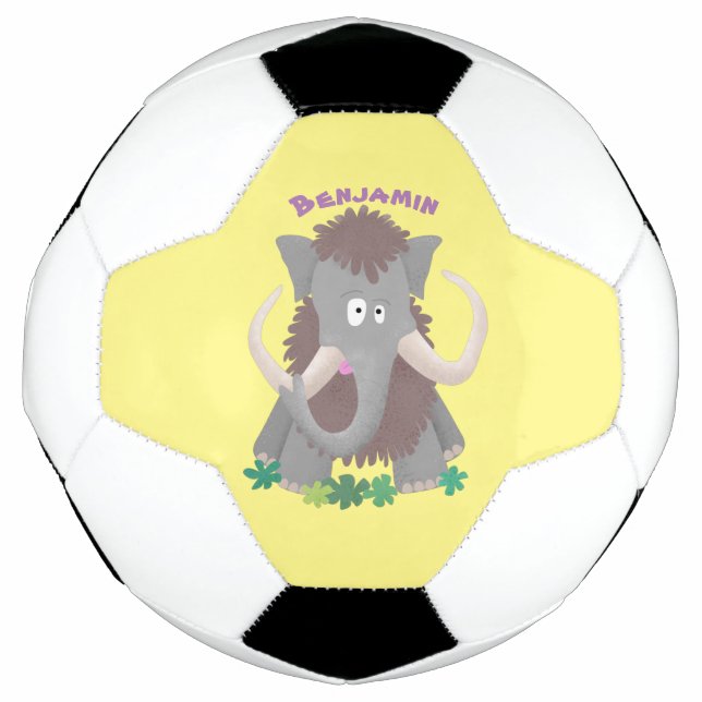 Ballon De Foot Illustration drôle de mammouth laineux (Devant)