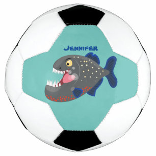 Ballon De Foot Illustration drôle de piranha affamée