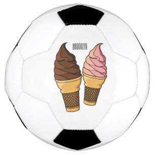 Ballon De Foot Illustration du cône de crème glacée