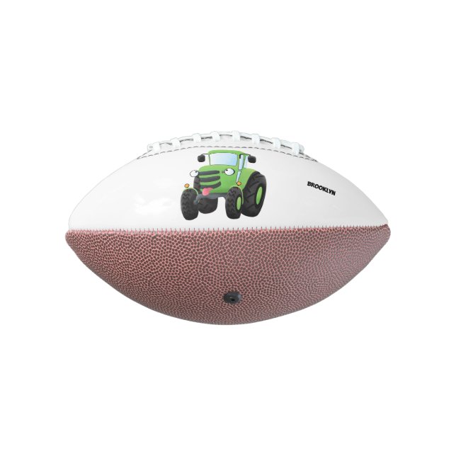 Ballon De Foot Illustration du joli joyeux tracteur agricole vert (Tourné à 270°)