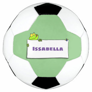 Ballon De Foot Illustration du panneau de grenouille verte mignon