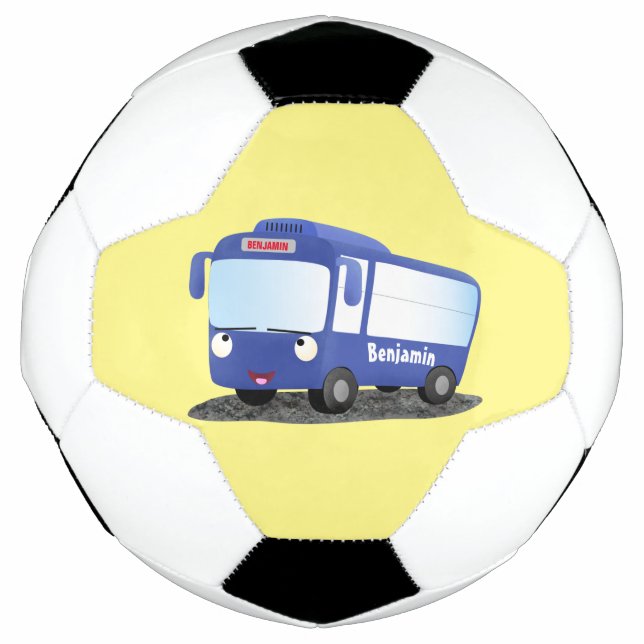 Ballon De Foot Illustration d'un bus moderne bleu mignon (Devant)