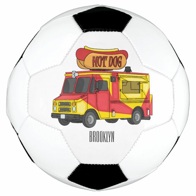 Ballon De Foot Illustration d'un camion de nourriture pour chien  (Devant)