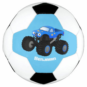 Ballon De Foot Illustration d'un camion monstre bleu mou