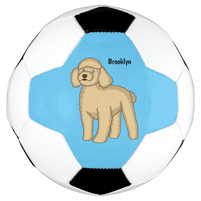 Ballon De Foot Illustration d'un caniche brun joyeux (Devant)