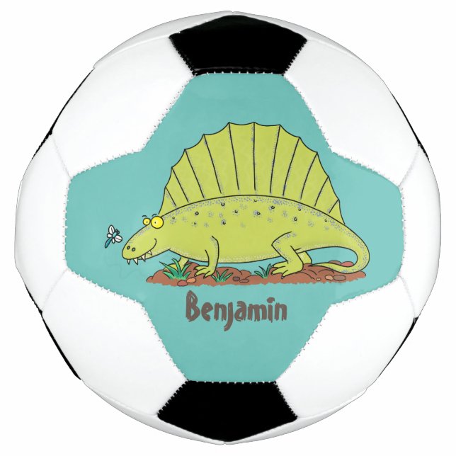 Ballon De Foot Illustration d'un dimétrodon vert mignon (Devant)