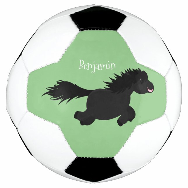 Ballon De Foot Illustration d'un poney de Shetland mignon (Devant)