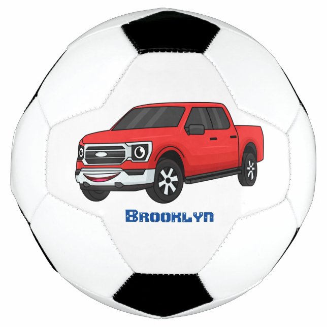 Ballon De Foot Illustration d'une camionnette rouge mou (Devant)