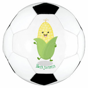 Ballon De Foot Illustration d'une caricature de maïs joyeux